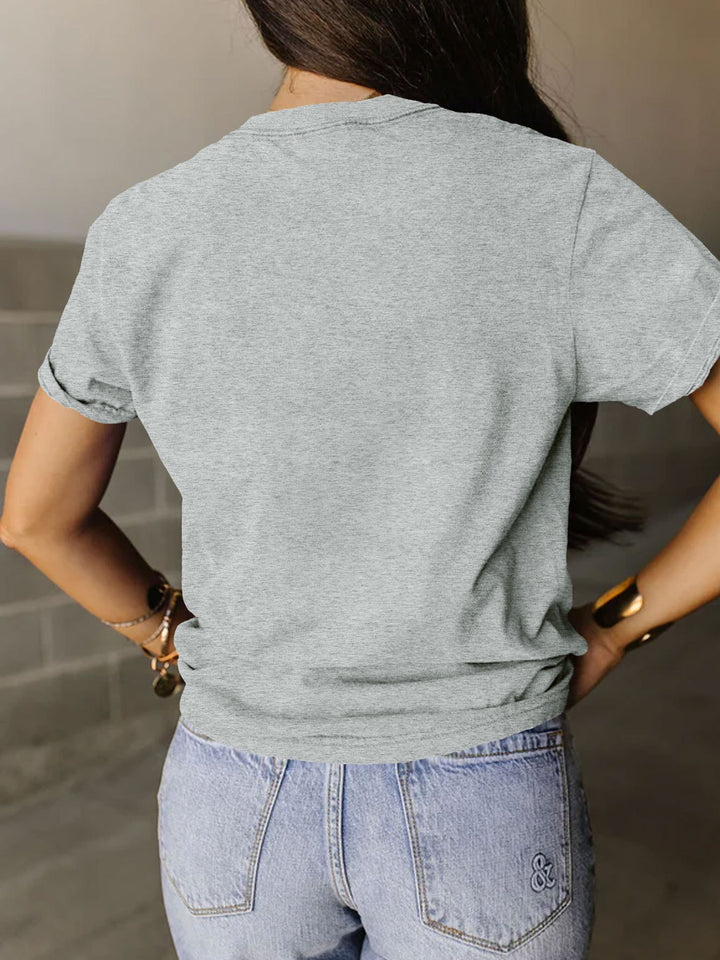 Full Size Letter Graphic Round Neck Short Sleeve T-Shirt | Trendsi