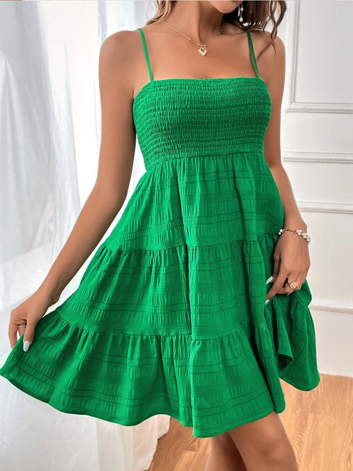 Smocked Square Neck Mini Cami Dress | Trendsi