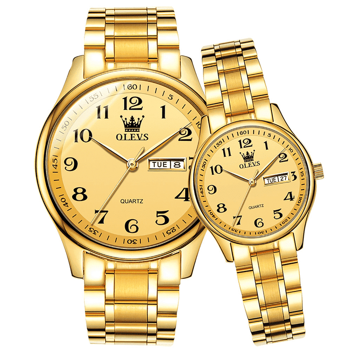 OLEVS 5567 Top Luxury Brand Couple Wristwatch Water Resistant | 1mrk.com