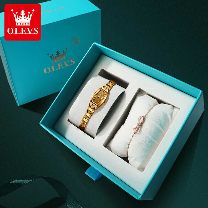 OLEVS 5501 Wrist Watch Waterproof Alloy Quartz Ladies Rose Gold | 1mrk.com