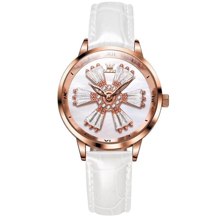 OLEVS 5579 PINK Strap Rose Gold for Women And Men Wristwatch Quartz | 1mrk.com