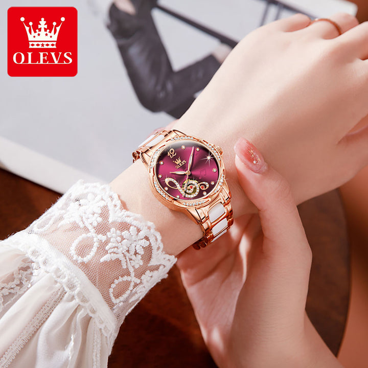 Watches OLEVS 6656 Ceramic Mechanical Watch Women Luxury Flower | 1mrk.com