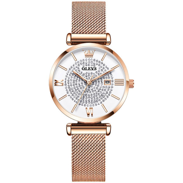OLEVS 6892 WristWatc Brand Lady Young Girls Stainless Steel Mesh | 1mrk.com