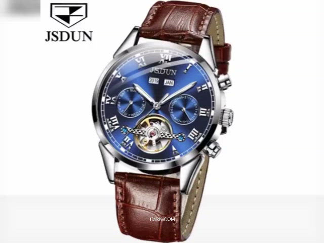 Men Hand Watch Luxury Brand JSDUN Automatic Mechanical - 1ةقنزؤخة