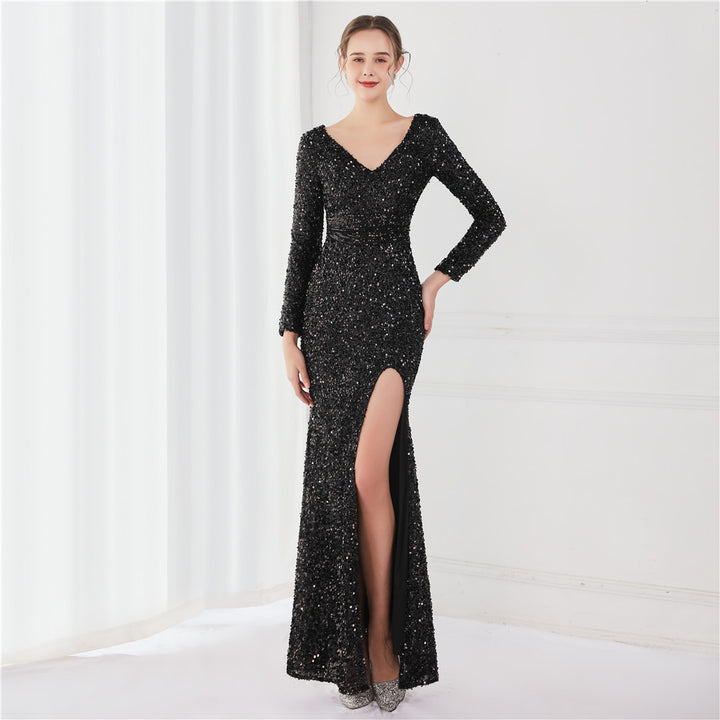 New dress elegant long-sleeved sequined Queen | 1mrk.com
