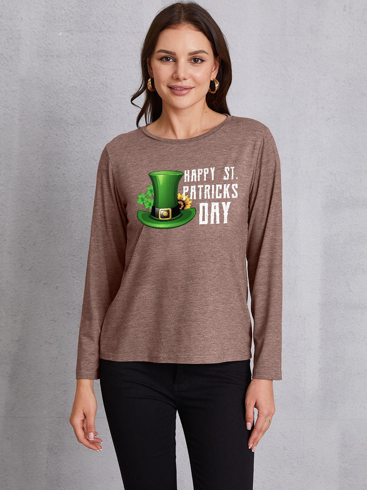 HAPPY ST. PATRICK'S DAY Round Neck T-Shirt | Trendsi