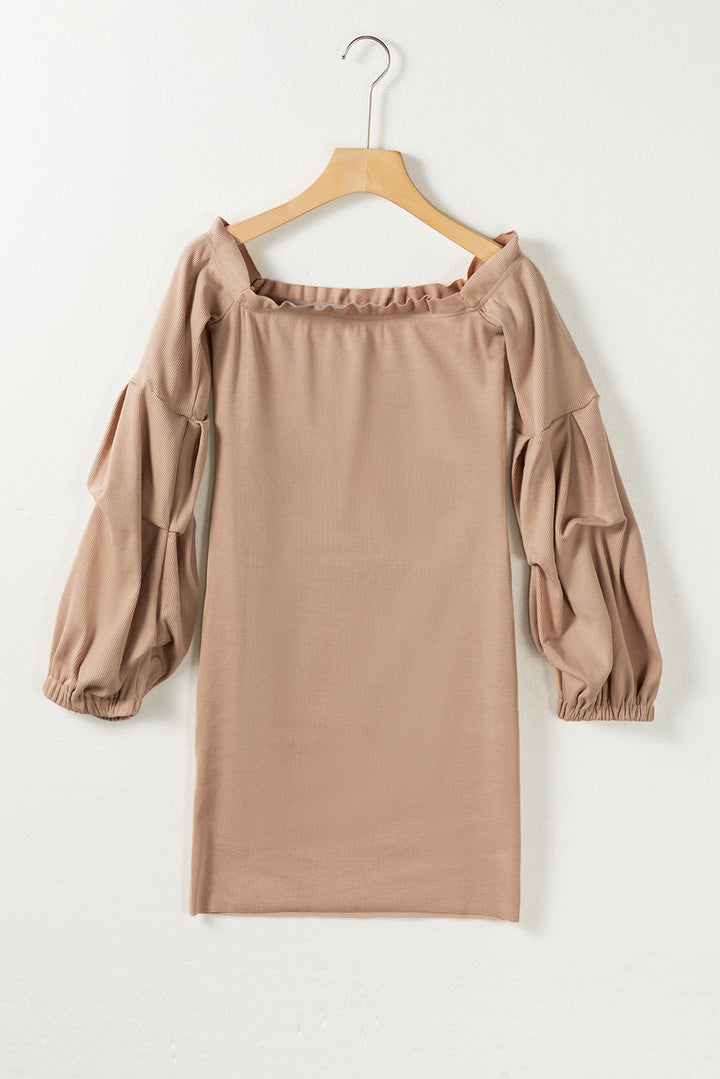 Ruched Off Shoulder Long Sleeve Dress | Trendsi