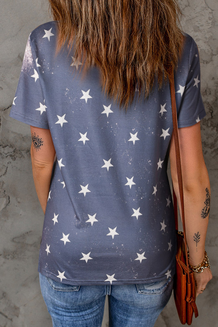 USA Round Neck Short Sleeve T-Shirt | Trendsi