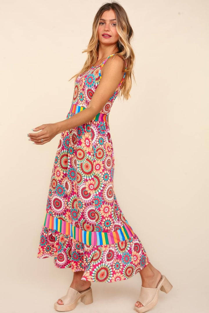 Haptics Full Size Crochet Sleeveless Maxi Dress with Side Pockets | Trendsi