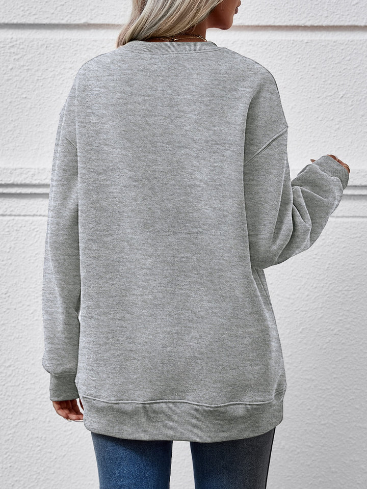 Letter Graphic Dropped Shoulder Sweatshirt | Trendsi