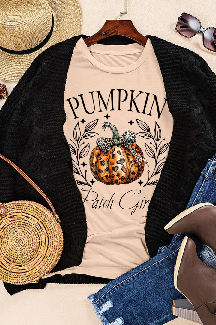 Pumpkin Graphic Round Neck Short Sleeve T-Shirt | Trendsi