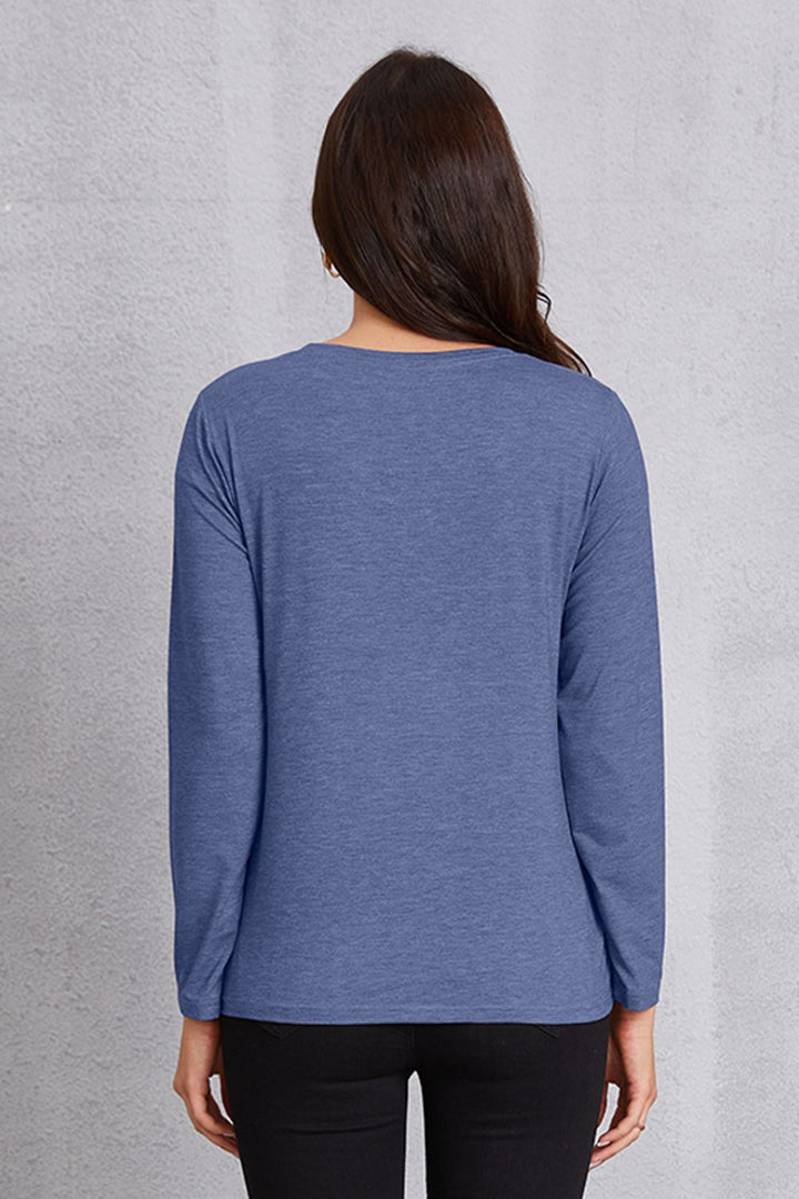 Graphic Round Neck Long Sleeve T-Shirt | Trendsi