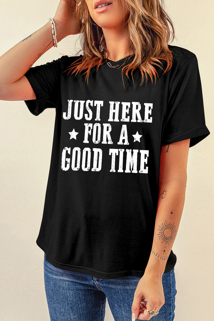 Letter Graphic Round Neck Short Sleeve T-Shirt | Trendsi