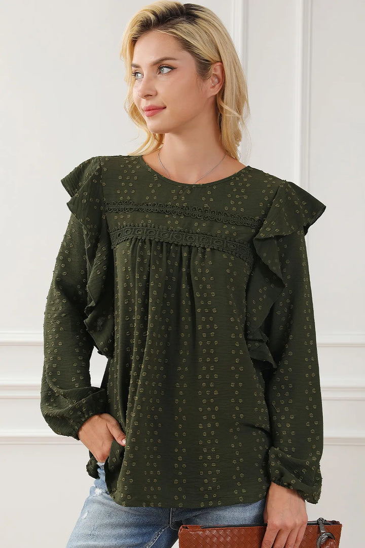 Round Neck Ruffled Blouse | Trendsi