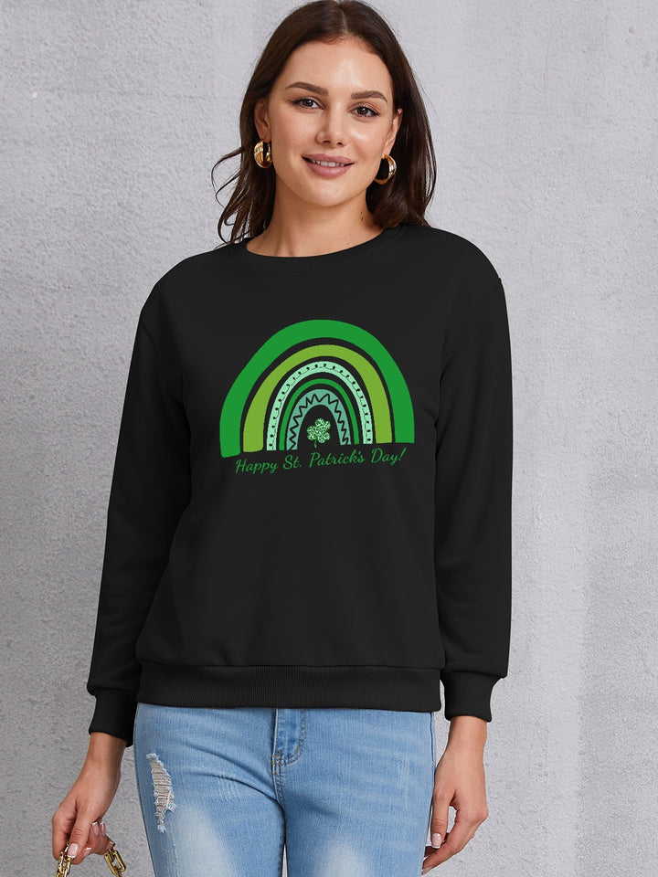 HAPPY ST. PATRICK'S DAY Round Neck Sweatshirt | Trendsi