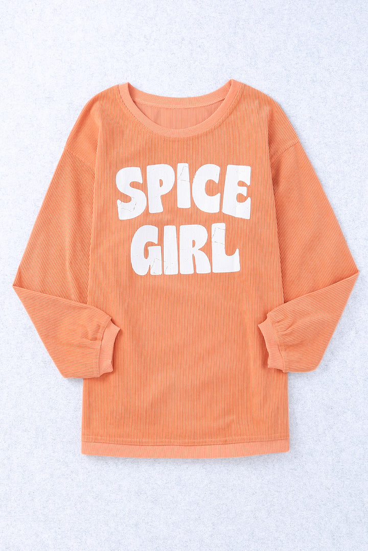 SPICE GIRL Round Neck Dropped Shoulder Sweatshirt | Trendsi