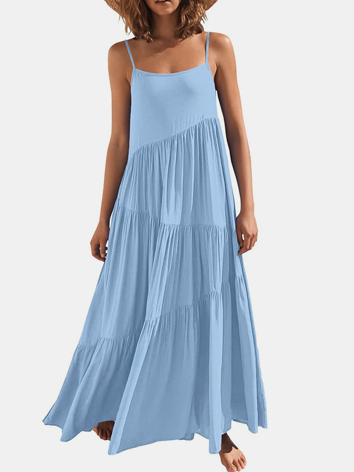 Full Size Ruched Tiered Spaghetti Strap Dress | Trendsi