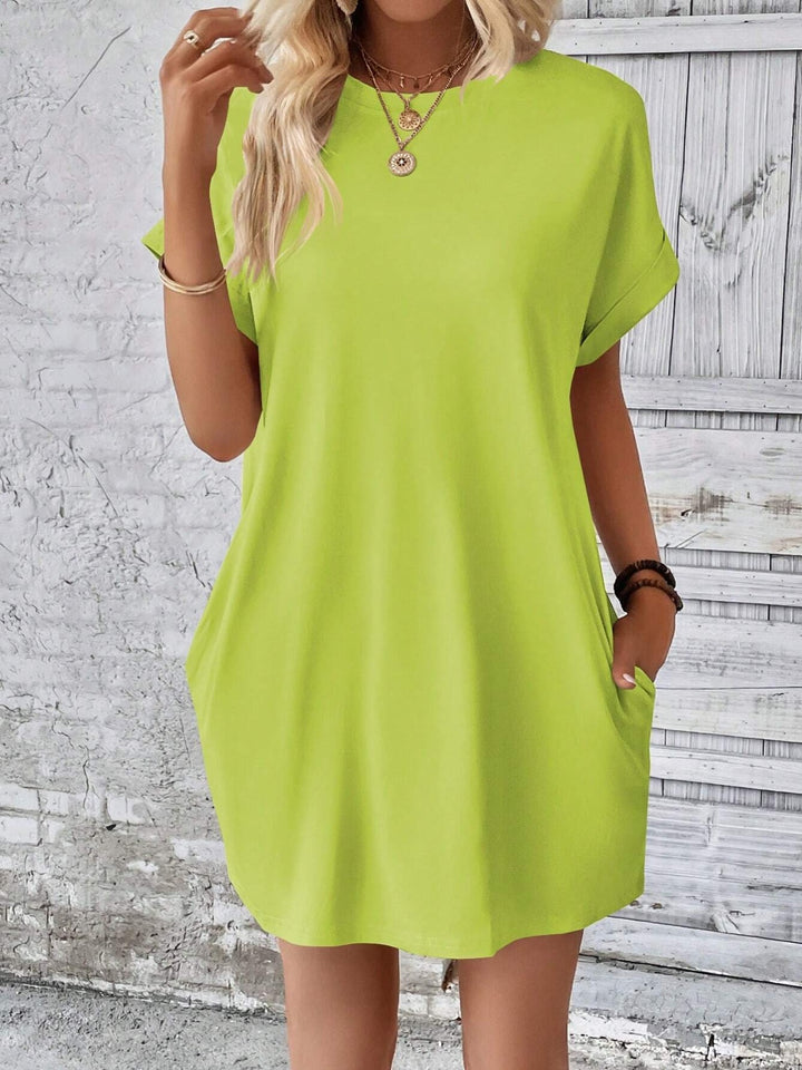 Round Neck Short Sleeve Mini Dress | Trendsi