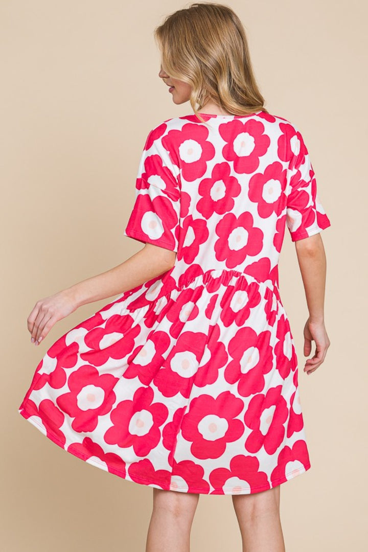 BOMBOM Flower Print Ruched Dress | Trendsi