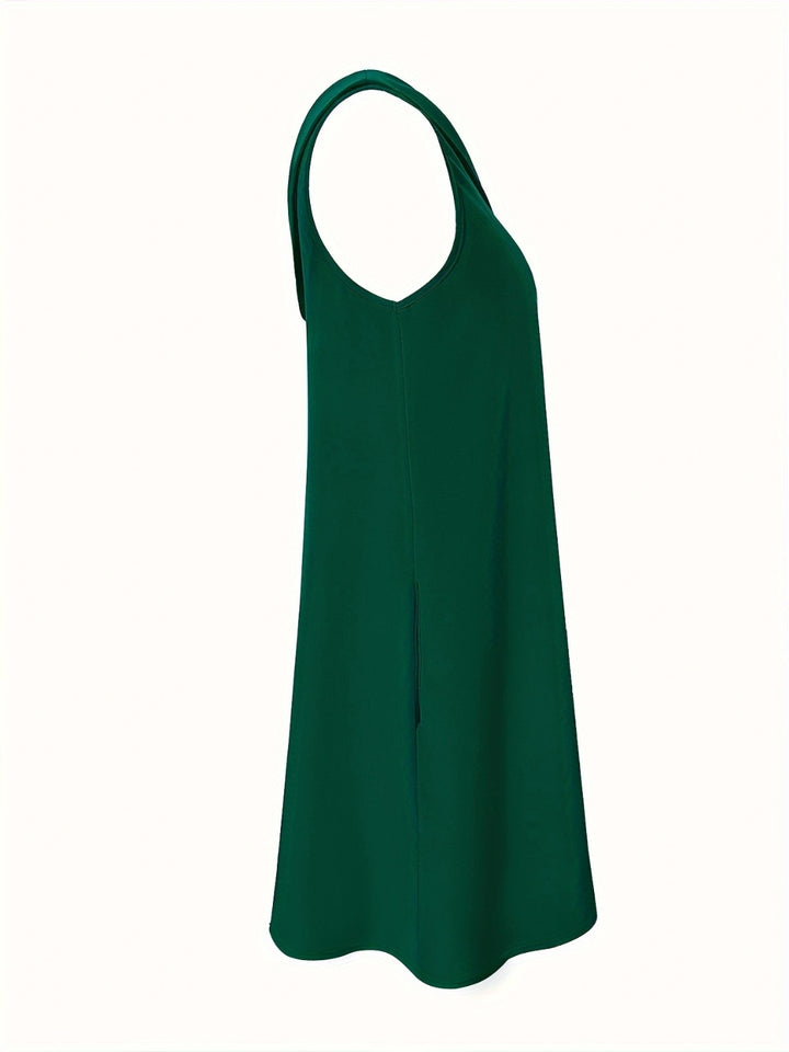 Asymmetrical Neck Sleeveless Mini Dress | Trendsi