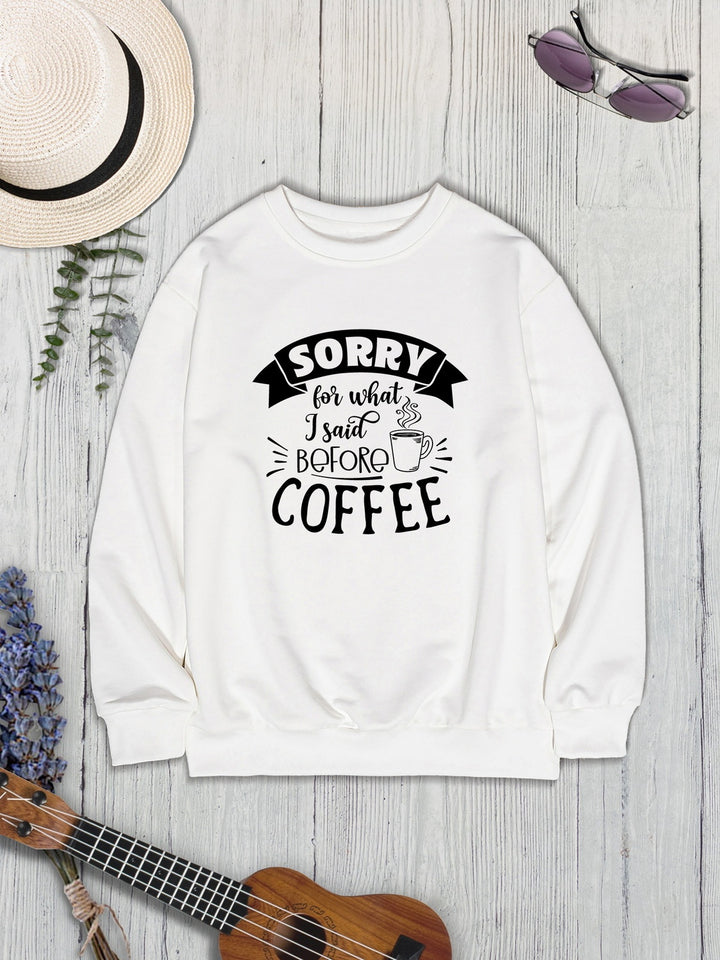 Letter Graphic Round Neck Sweatshirt | Trendsi