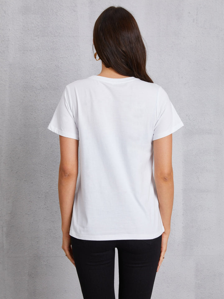 LIFE HAPPENS COFFEE HELPS Round Neck T-Shirt | Trendsi