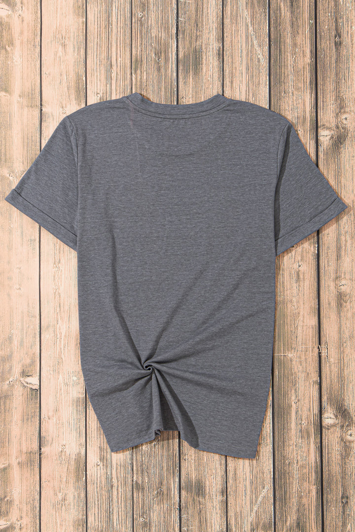 USA Round Neck Short Sleeve T-Shirt | Trendsi