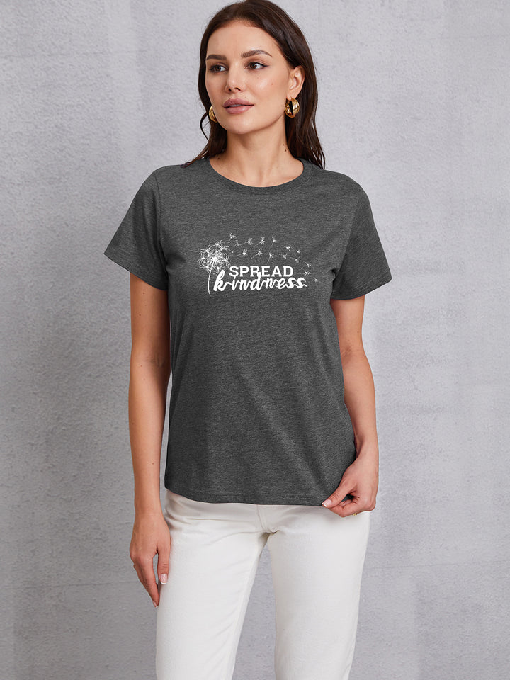 SPREAD KINDNESS Round Neck T-Shirt | Trendsi