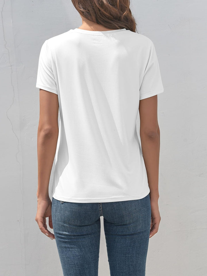 Graphic Round Neck Short Sleeve T-Shirt | Trendsi