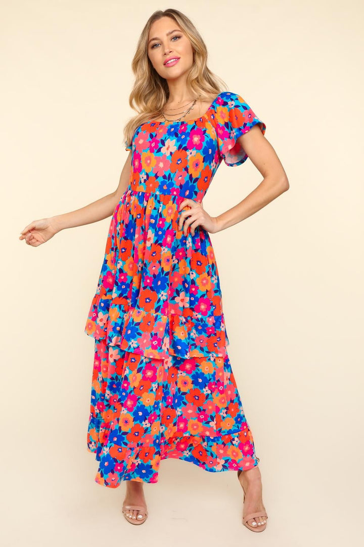 Haptics Floral Maxi Ruffled Dress with Side Pockets | Trendsi