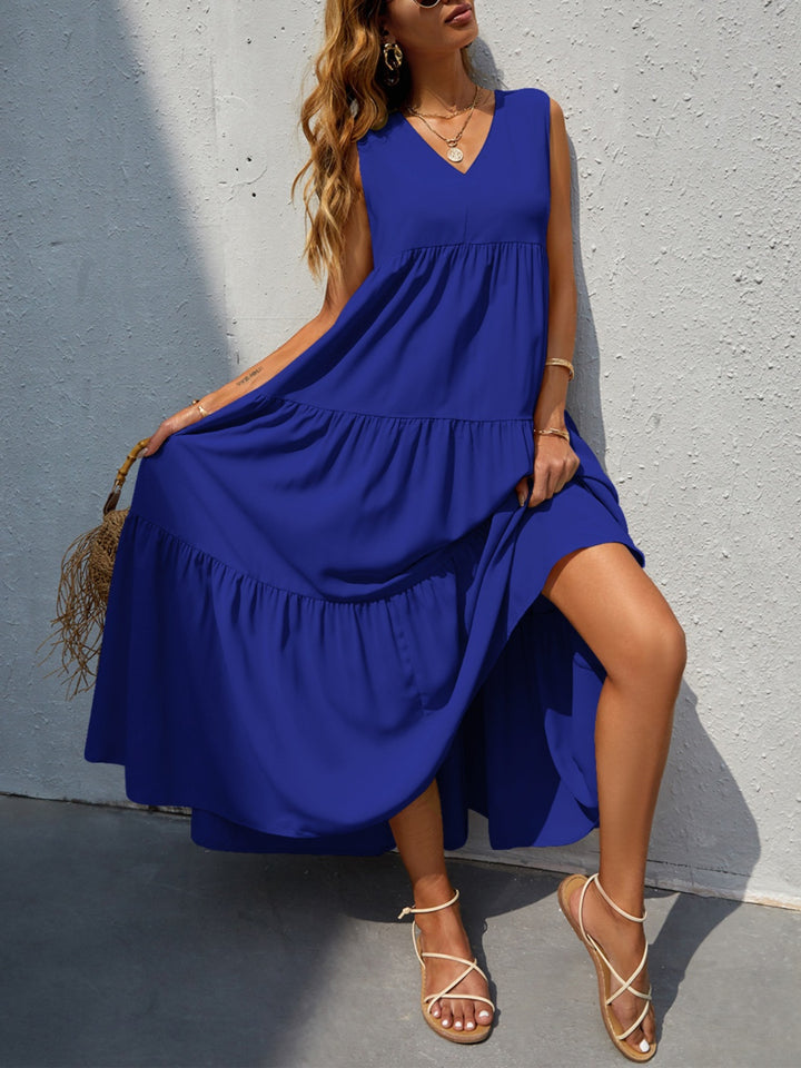 Tiered V-Neck Sleeve Dress | Trendsi