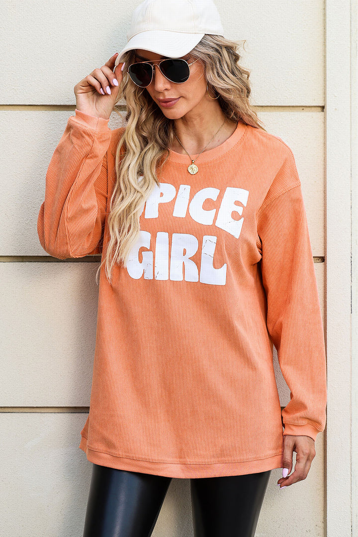 SPICE GIRL Round Neck Dropped Shoulder Sweatshirt | Trendsi