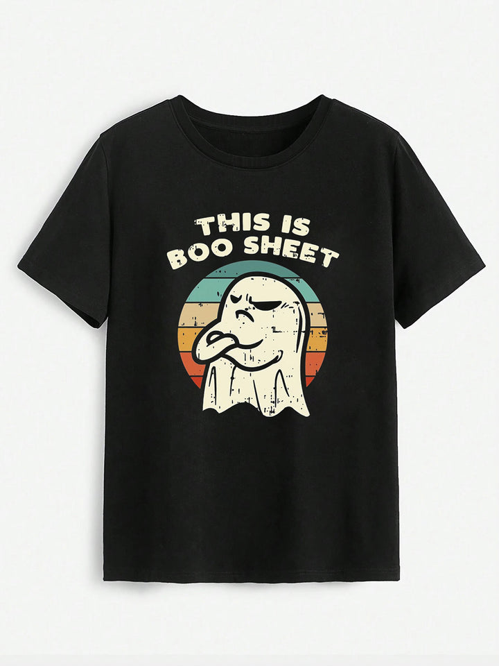 THIS IS BOO SHEET Round Neck T-Shirt | Trendsi