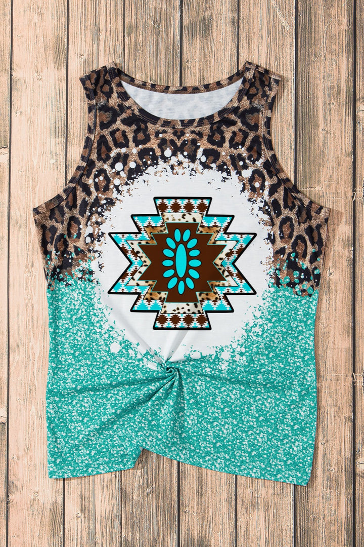 Leopard Round Neck Tank | Trendsi