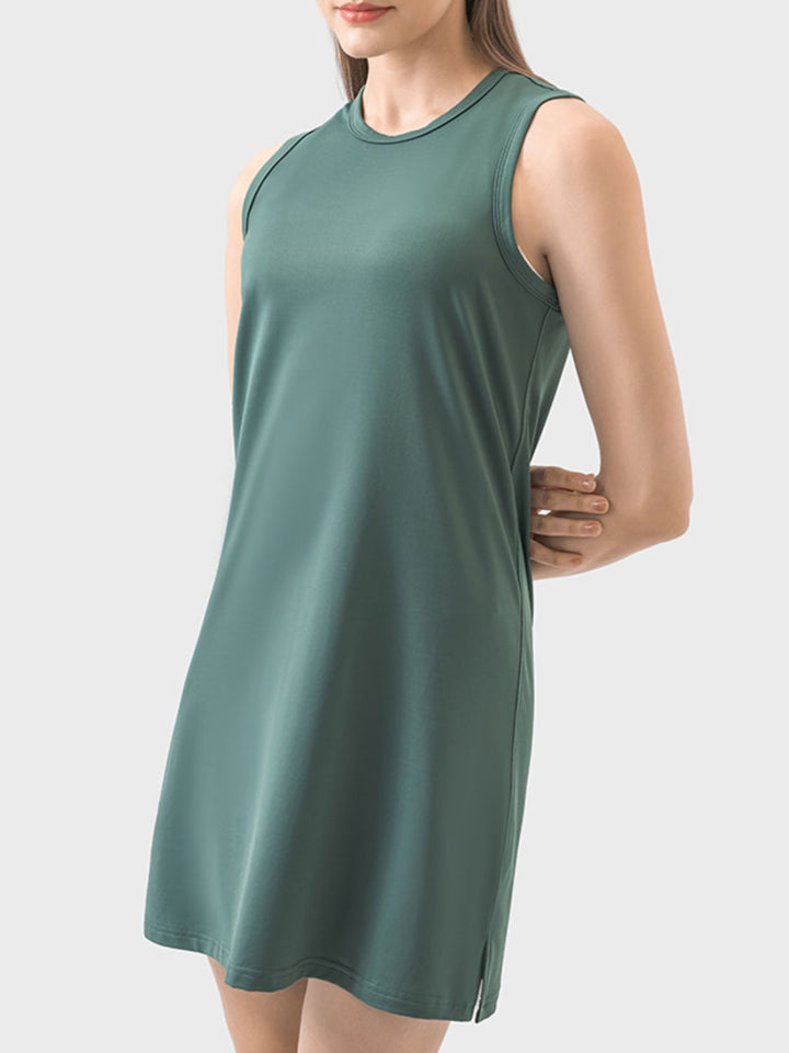 Round Neck Sleeveless Active Dress | Trendsi