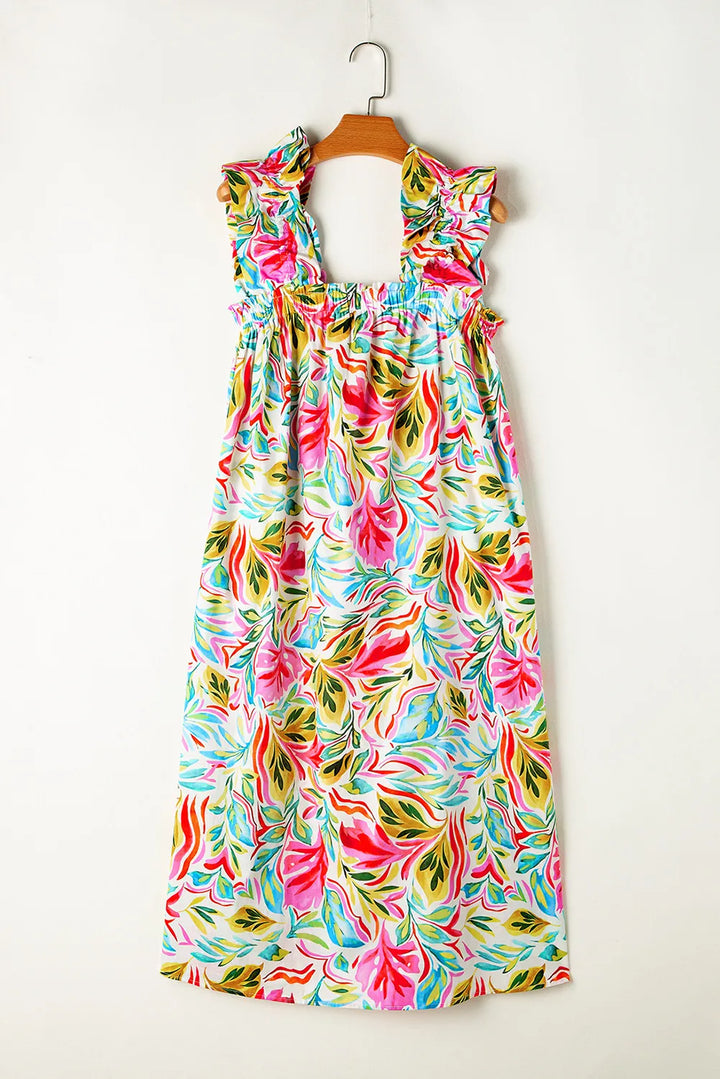 Ruffled Printed Sleeveless Dress | Trendsi