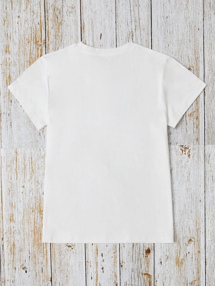 MAMA Round Neck Short Sleeve T-Shirt | Trendsi