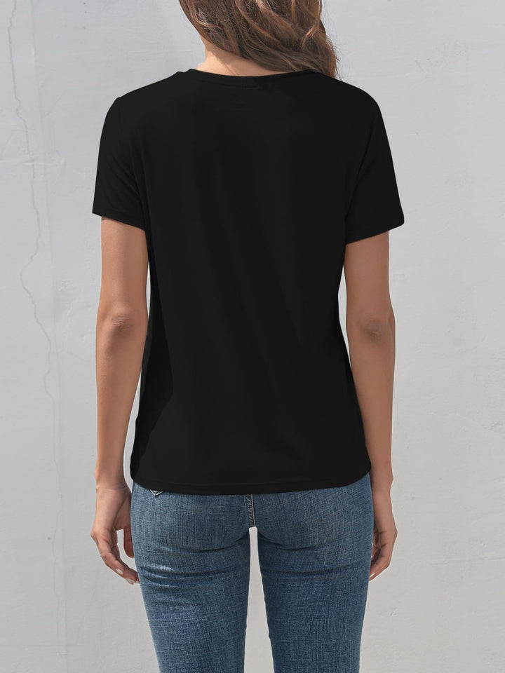 SMILE Round Neck Short Sleeve T-Shirt | Trendsi