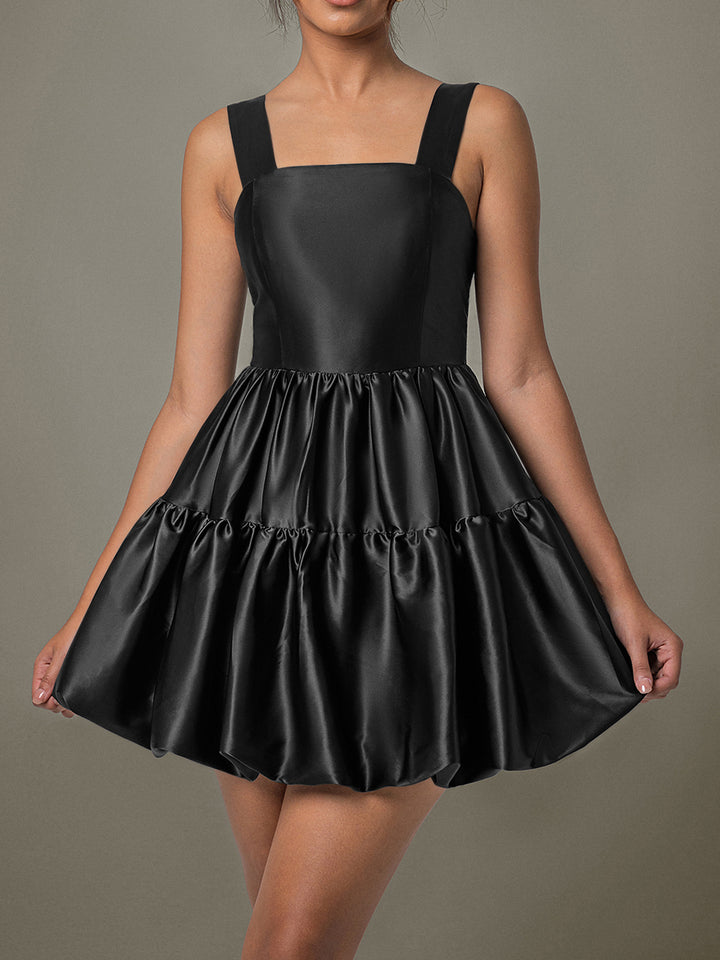 Ruched Square Neck Wide Strap Mini Dress | Trendsi