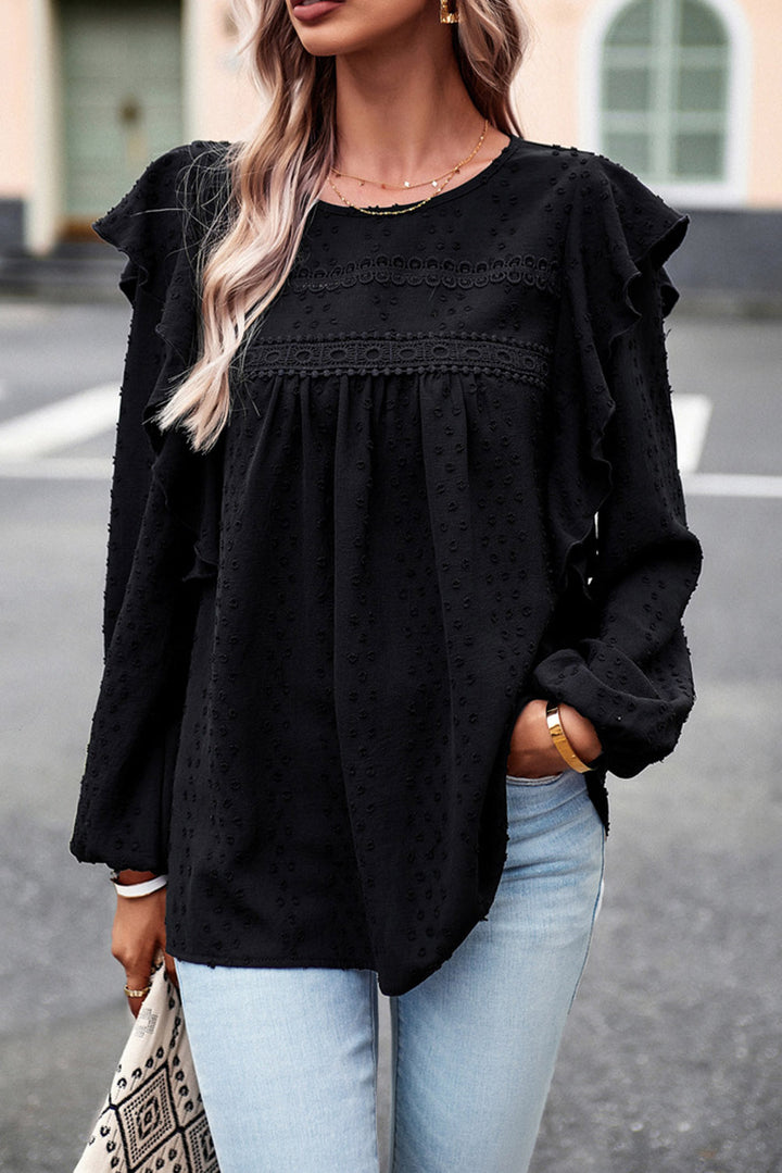 Round Neck Ruffled Blouse | Trendsi