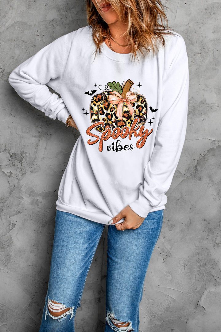 Graphic Round Neck Long Sleeve Sweatshirt | Trendsi