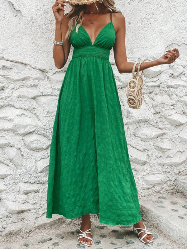 Crisscross V-Neck Maxi Cami Dress | Trendsi