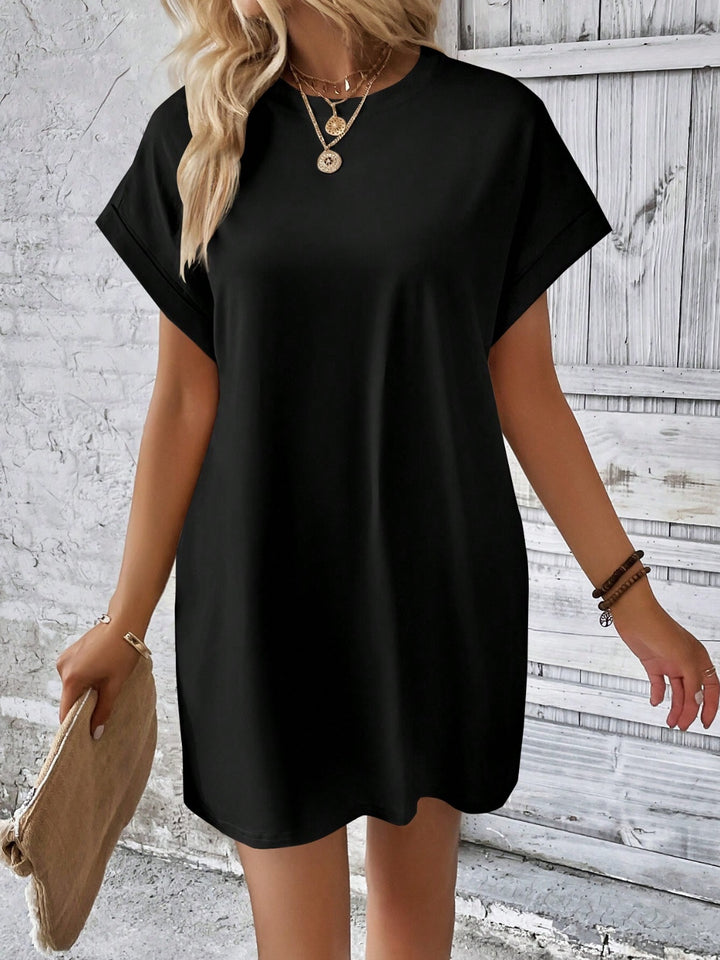 Round Neck Short Sleeve Mini Dress | Trendsi