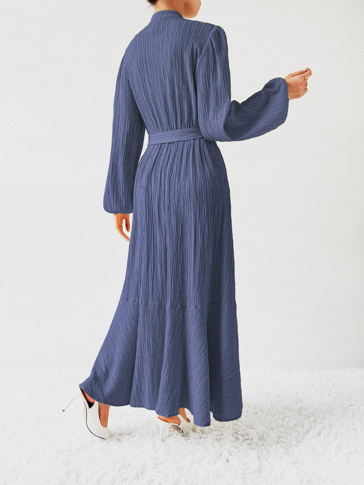 Tie Waist Long Sleeve Dress | Trendsi