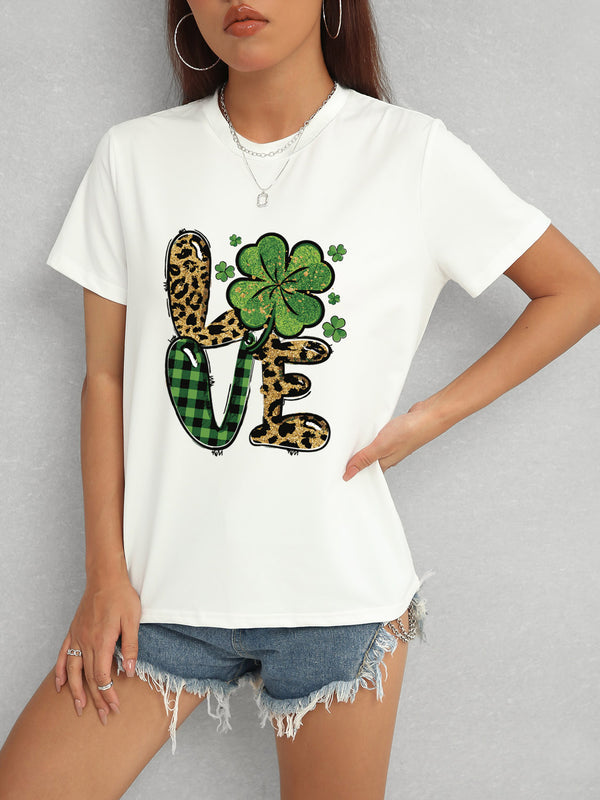 LOVE Round Neck Short Sleeve T-Shirt | Trendsi