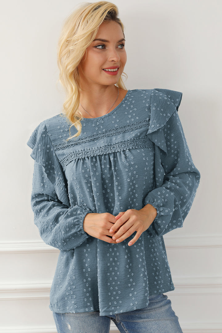 Round Neck Ruffled Blouse | Trendsi