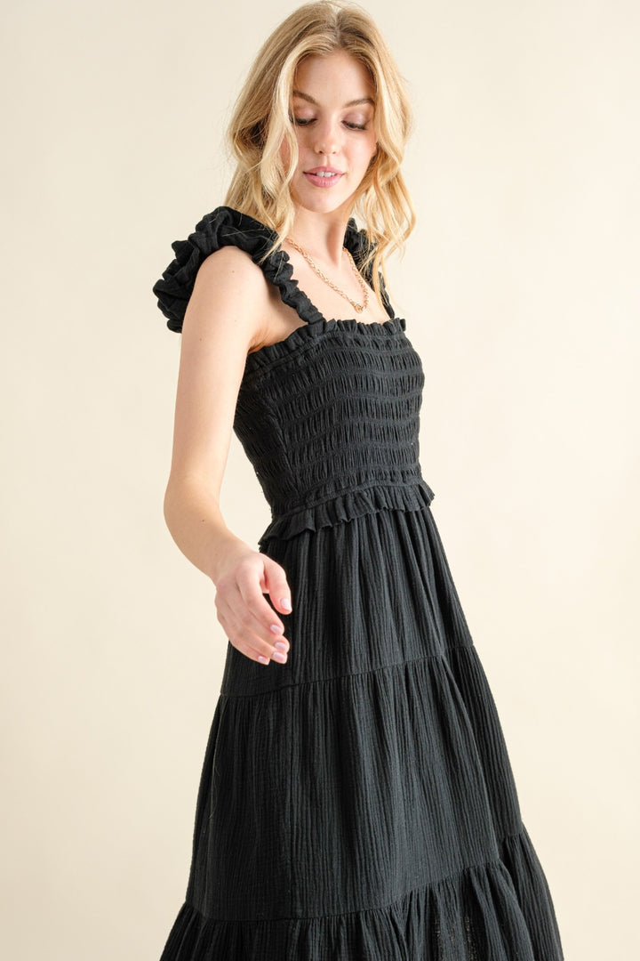 And The Why Smocked Ruffled Tiered Dress | Trendsi