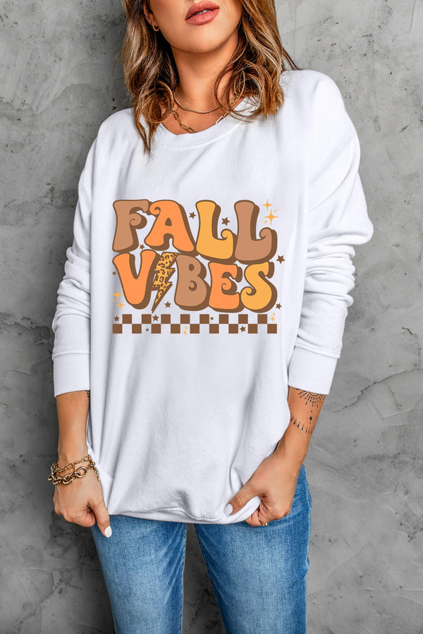 Letter Graphic Round Neck Long Sleeve Sweatshirt | Trendsi