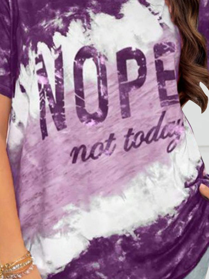 NOPE NOT TODAY Round Neck Short Sleeve T-Shirt | Trendsi