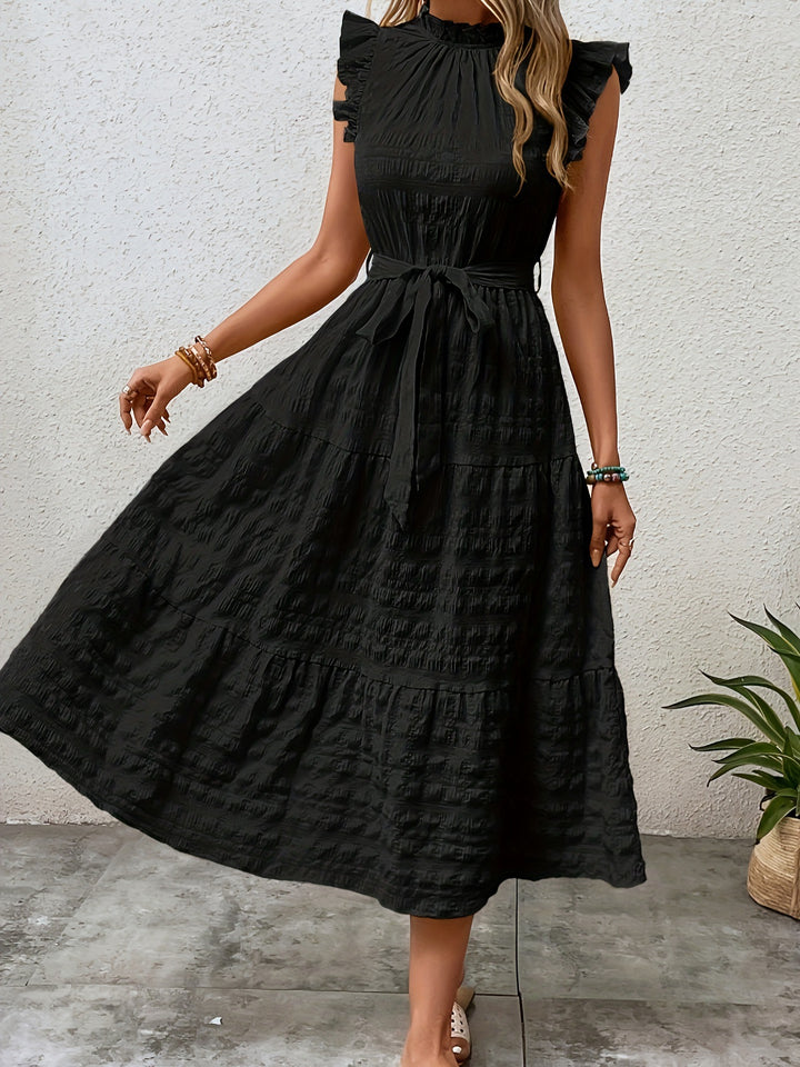 Tied Ruffled Cap Sleeve Midi Dress | Trendsi